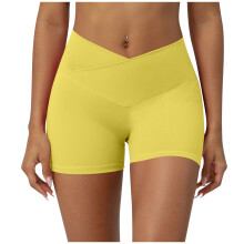 Simua Workout Biker Shorts til Kvinder V-formet Kryds Højtaljet Mavekontrol Træningscenter Løb Yoga Shorts