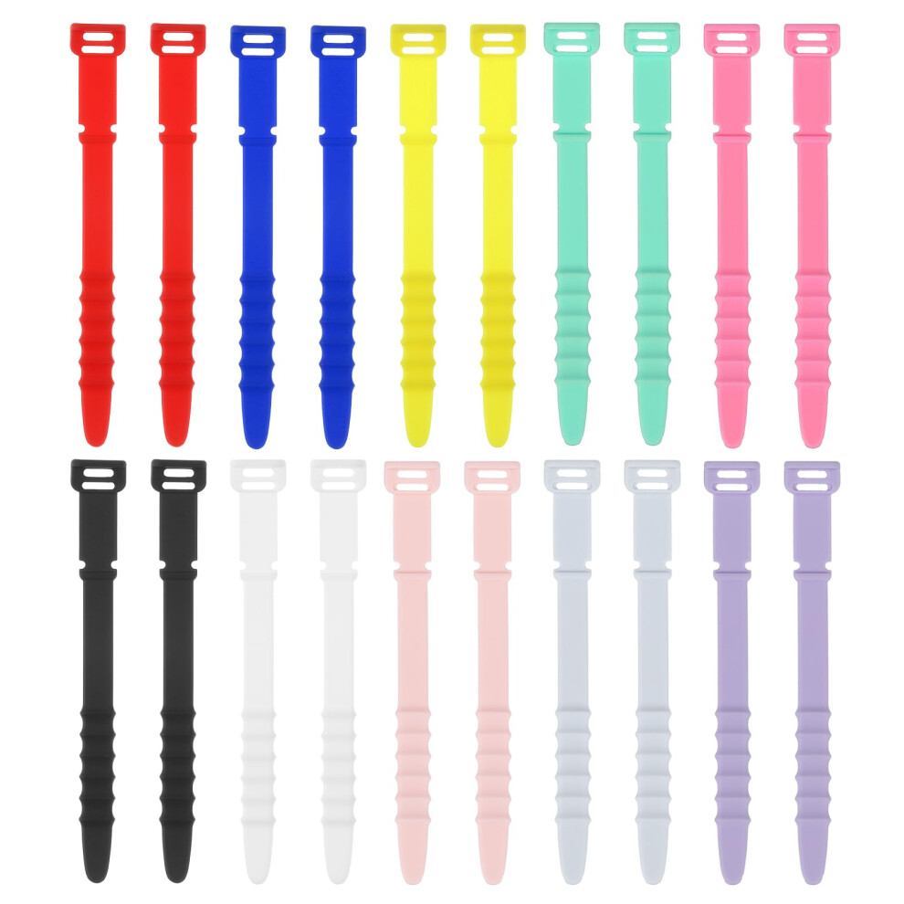 20Pcs Reusable Silicone Cable Ties 4.5 Inch Â Colorful Flexible Wire Organizer Straps For Home Office 9092120189018