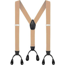 Suspensórios masculinos com costas em Y, 3,5 cm de largura, extremidades com botões, elásticos e ajustáveis.