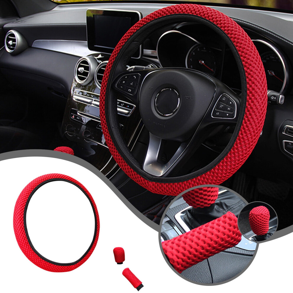 3-Piece Elastic Steering Wheel Cover, Breathable Microfiber Ice Silk, Non-Slip, Warm In Winter & Cool In Summer 9028731218427
