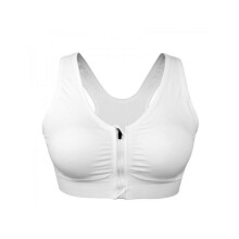 Dam Ren Färg Plus Size Ultratunn Stor Bh Sport-BH Fram Dragkedja Helkupa Vadderade Toppar