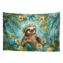Mini Flower Sloth Tapestry Wall Hanging – Fantasy Room Decor for Bedroom, Dorm & Office – Compatible with Boho & Cute Aesthetic