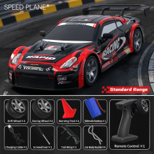 RC Drift Car 1:16 with Lights and Dual-Mode Tires Red