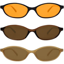 PUMIER Retro ovale solbriller for kvinner Elegante katteøyne 90-talls solbriller Lette smale skjermer Trendy UV-beskyttende solbriller