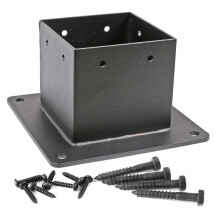 4x4 Zoll (Tatsächlich: 3,5x3,5 Zoll) Pfosten-Flansch-Ankerbasis Aus Edelstahl mit Schrauben für Deckgeländer (1 Packung)