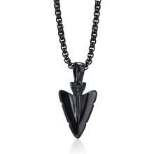 Collana da uomo in acciaio inossidabile con punta di freccia vichinga – Ciondolo vintage tribale da guerriero, compatibile con Natale, San