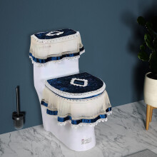 Lace Toilet Cover Set – Decorative Bathroom Tank Cover | Zipper Closure, European Style, 3-Piece, Easy Install | Multicolor | 40x46cm, 38cm