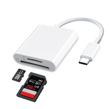 USB C SD-kortläsare - USB C till SD-kortläsare - Typ C Micro SD/TF-minneskortadapter för kamerakort/surfplattor/smartphones (2-i-1)