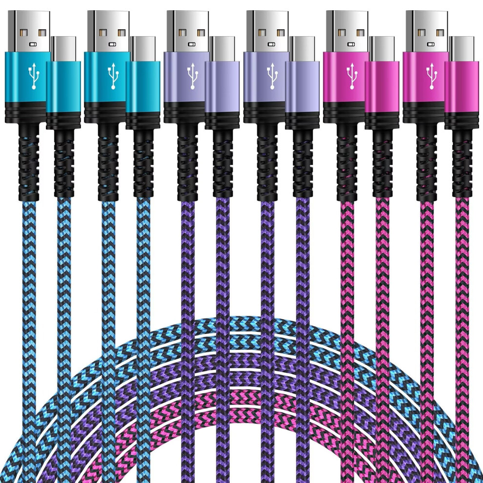 6-Pack 10Ft Usb A To Usb C Fast Charging Cable, High-Speed Android Charger Cord Â Compatible With Usb-C Devices 9028731259239