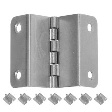 Lot de 8 charnières robustes en acier inoxydable pour meubles et placards, charnières pliantes à angle droit pour la rotation des meubles.