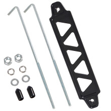 Battery Hold Down Bracket, Aluminum Alloy Battery Tie Down Bracket with Stainless Steel J bolts(Red,10 inch bolts)