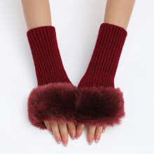 Winter Gloves for Women – Plush Knitted Fingerless Wool Gloves, Warm & Cute, Compatible with Touchscreen