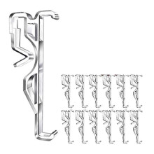 Clips para cenefas, clips de plástico transparente para cenefas de persianas, clips ocultos para cenefas de persianas horizontales (12 unidades)