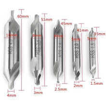 5 pcs Center Drill Bit Double Ended Drill Bit 60 Degree 1.5/2.0/2.5/3.0/4.0mm