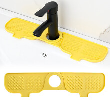 Rotatable Silicone Faucet Splash Guard (16.5"x3.9"), 5 Large Slope Pad for Kitchen & Bathroom Sinks