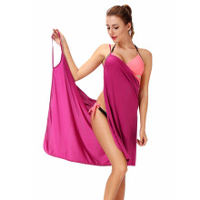 ALING Dame Spaghettistropper Bikini Cover Up V-hals Strand Rygløs Wrap Kort Kjole Badetøj Badetøj Cover Ups Sexet Åben Front Strandkjole