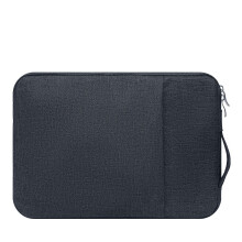 Laptop-sleeve kompatibel med MacBook 15,6 tommer, notebook, polyester lodret, lyst stof, akvarelfarvet taske med lomme, marineblå - 15,6 tommer