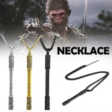 (1 PCS, Gold) Journey to the West The Monkey King Sun Wukong Jin Gu Bang Pendant Necklace