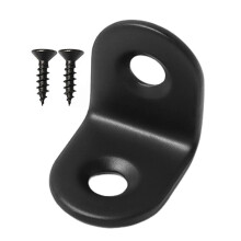 (1pc 20mm, Black) 90 Degree L-Shape Bracket Corner Brace Set, Stainless Steel Corner Brackets for Shelves Wood Furniture Cabinet Table Drawer