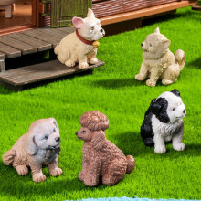 6PCS Puppy Dog Figurine PVC Realistic Shapes for Collectors Christmas