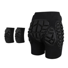 Padded Shorts with 1 Pair Knee Pads Impact Resistance Breathable Pads 1 Piece Hip Pad Pad for Skiing Skating Unisex Snowboarding L