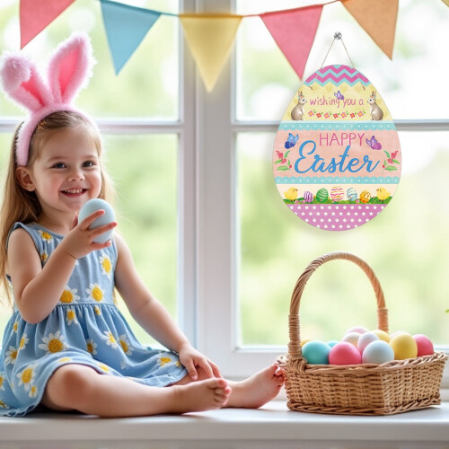 Wooden Easter Bunny Hanging Decoration