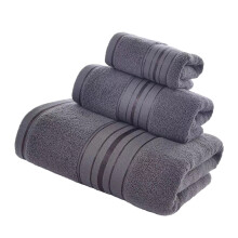 3 Piece Bath Towel Hand Towel Washcloth Set Super-Dark Grey