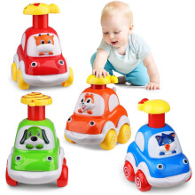Toddler Animal Car Toys for 1-3 Year Old Boys, Press & Go Cartoon Trucks, Pull Back Cars – Educational Baby Gift Toys (12-24M), Compatible with