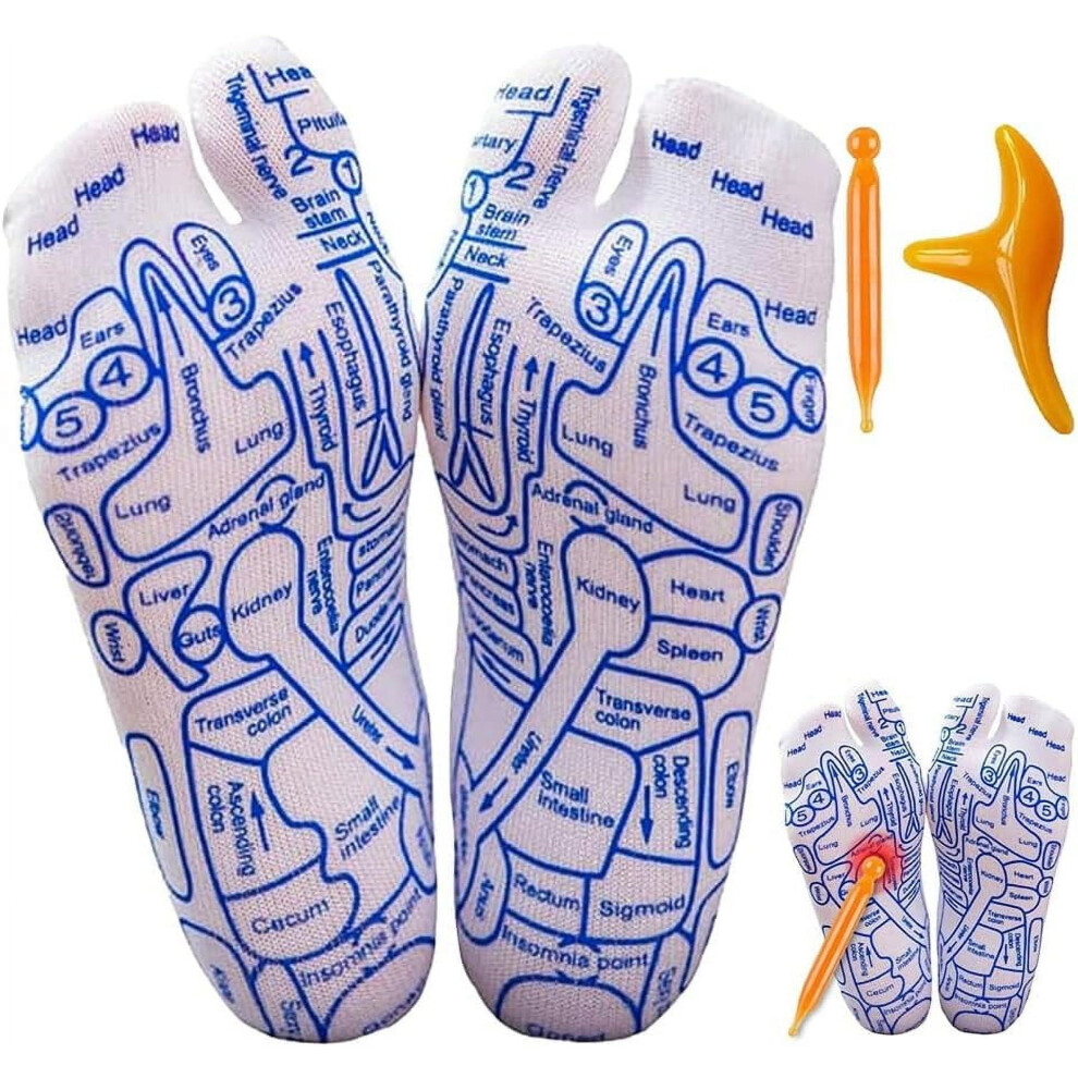 Acupressure Reflexology Socks with Massage Tool for Men & Women â Stress & Ache Relief, Compatible with Feet Acupuncture Point Massage Pen
