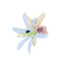 Xinwanna Hair Clip Blue Flowers Starfish Decoration Hair Pin Beach-themed Hair Barrette Tropical Hair Accessory Daily Wear (Blue)