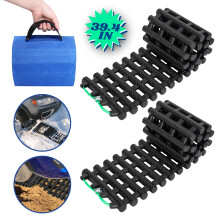 2-Pack Tire Traction Mats (39") – Portable Recovery Tracks for Snow, Ice, Mud, Sand – Compatible with Pickups, Cars, Trucks, Vans, Fleet Vehicles