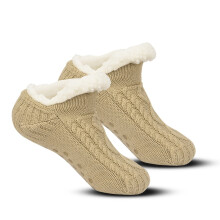 Rutschfeste Thermosocken für den Innenbereich, flauschige Winter-Thermosocken mit V-Ausschnitt, dick, warm, rutschfeste Fußsocken
