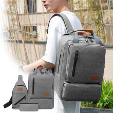 Cestovný batoh na notebook 17" s USB portom, crossbody puzdrom a peňaženkou na mince | Vodoodolný, ľahký, 3-dielny organizér | Kompatibilný