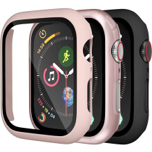 Kompatibel mit Apple Watch 44 mm (SE/6/5/4), schlanke Bumper-Hülle + Displayschutzfolie, robuste Schutzhülle mit Rundumschutz, 3er-Pack