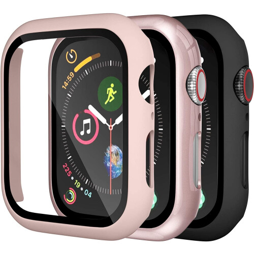 Συμβατό με Apple Watch44mm (SE/6/5/4), Λεπτή θήκη + προστατευτικό οθόνης, σκληρό εξώφυλλο