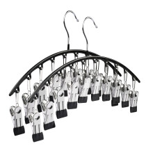 2 Pack Pants Hangers, Legging Organizer for Closet with 10 Clips, Space Saving Hanging Closet Organizer for Shorts, Jeans, Skirts, Pants