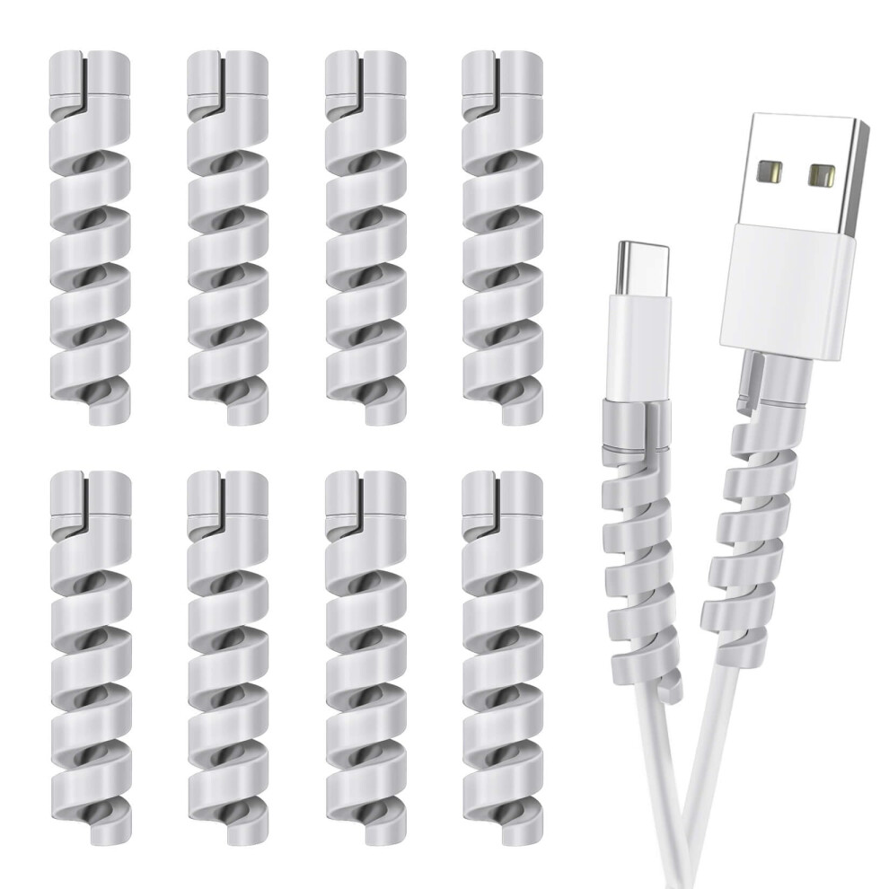 Grey Silicone Cable Protector 8Pcs Â Durable Charger Cable Saver For Iphone Android Laptop 9771547564782
