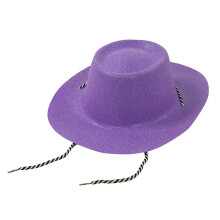 Cowboy Hat For Halloween Party Glitter Shiny Pearl Accessory Show Performance Jazz Hat For All Seasons