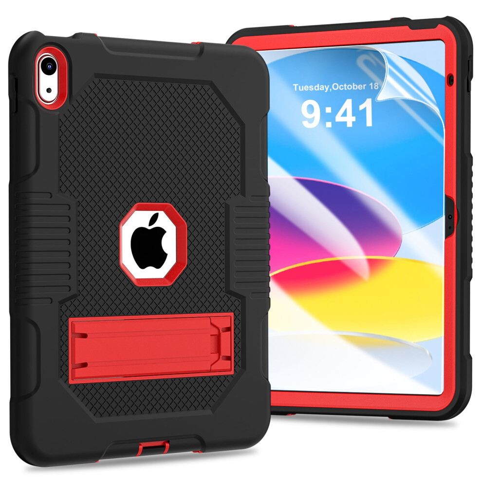 Tech Circle Rugged Case For Compatible With Ipad 10Th Gen 10.9" (2022) Â Shockproof, Full Body Protection + Hd Screen Protector + Kickstand Â 9028731262673