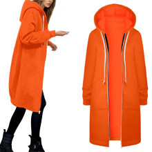 Veste polaire pour femme avec capuche et fermeture éclair, légère