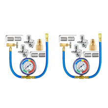 2X Kit de Manguera de Recarga de Freón para Refrigerador R134A, Manómetro de Manguera de Carga de Refrigerante de CA R134A, Refrigerante de Manguera