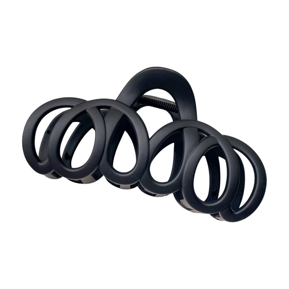 Xinwanna Women Hair Claw Large Size Back Head Hair Clip Geometric Hollow Design Shower Hair Clamp Hair Accessories (Black)