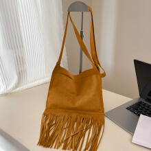 Bolsa transversal feminina pequena e quadrada – Poliéster ultraleve de 50g, resistente ao desgaste, com tassel, versátil para deslocamento