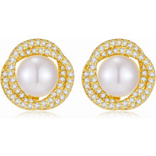 Gold Pearl Earrings for Women Pearl Stud Earrings Elegant Jewelry