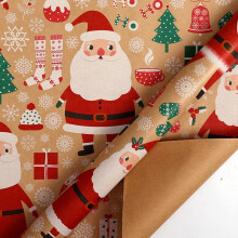 43x25 cm kraftpapper för julgranskulor med renmotiv – Vintage julklappsinslagning för barn, kompatibel med jul och nyår