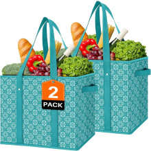 Genanvendelige indkøbsposer [3-pak], Stor indkøbspose Vandafvisende indkøbsposer Sammenklappelig indkøbspose til tøj, sko og picnic