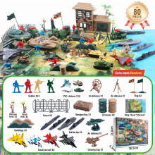 Coffret de jeu de champ de bataille de 80 pièces avec véhicules et accessoires modulaires pour enfants (garçons de 8 ans et plus) - Idée cadeau
