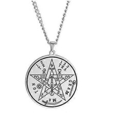 Tetragrammaton Talisman Mænd Rustfrit Stål Vedhæng Halskæde Solomon Wicca Pagen Pentacle Pentagram Amulet Smykker Gave