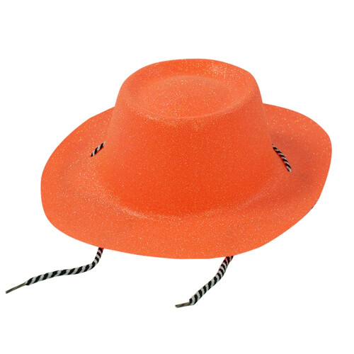 Chapéu de cowboy com glitter e pérolas – Tamanho único