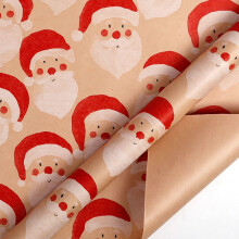 Christmas Gift Wrapping Paper Santa Claus Snowman Xmas Tree Pattern Bouquet Packaging Paper New Year Party Decoration Paper